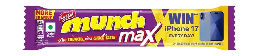 Nestle Munch Max Choco Coated Crunchy Wafer Bar